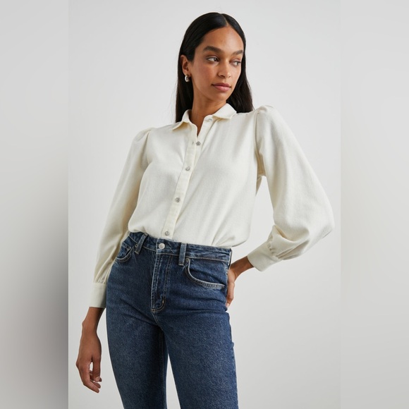 NWOT Rails Angelica Shirt Winter White SizeXS $188 - Picture 4 of 11